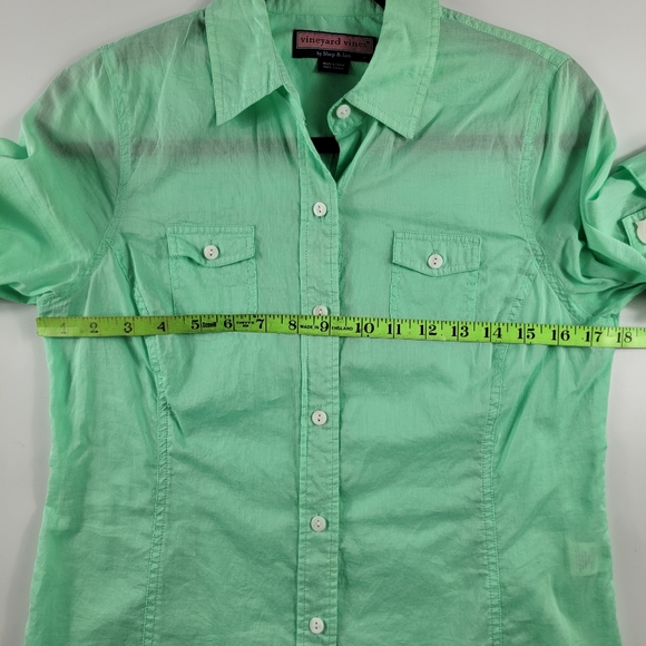 Vineyard Vines Cotton Short Sleeve Button Down, Size 4 - Picture 4 of 9
